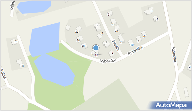 Jonkowo, Rybaków, 14, mapa Jonkowo