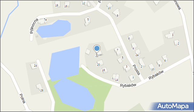 Jonkowo, Rybaków, 22, mapa Jonkowo