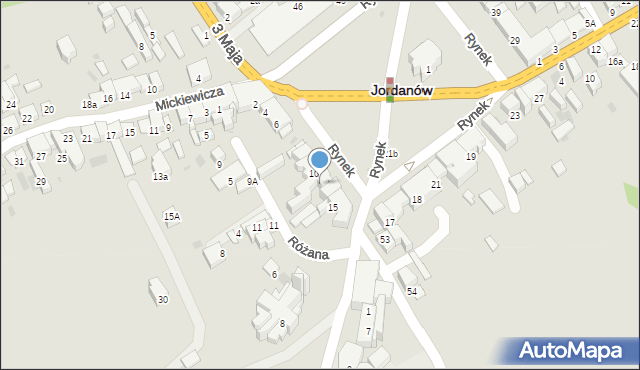 Jordanów, Rynek, 12, mapa Jordanów