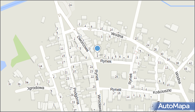 Jutrosin, Rynek, 1, mapa Jutrosin