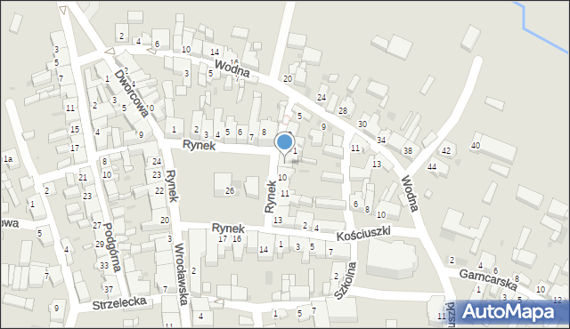 Jutrosin, Rynek, 9, mapa Jutrosin