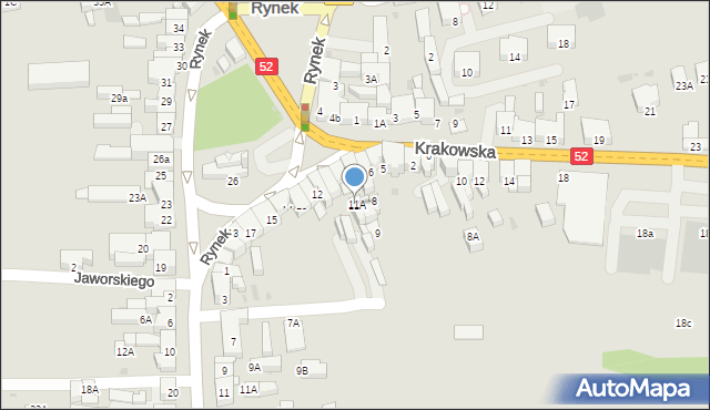 Kalwaria Zebrzydowska, Rynek, 11A, mapa Kalwaria Zebrzydowska