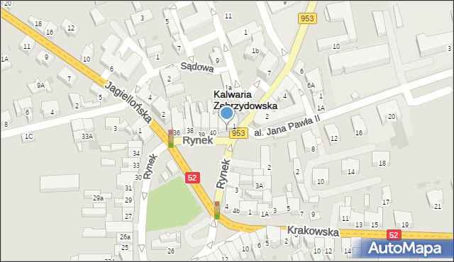 Kalwaria Zebrzydowska, Rynek, 41, mapa Kalwaria Zebrzydowska