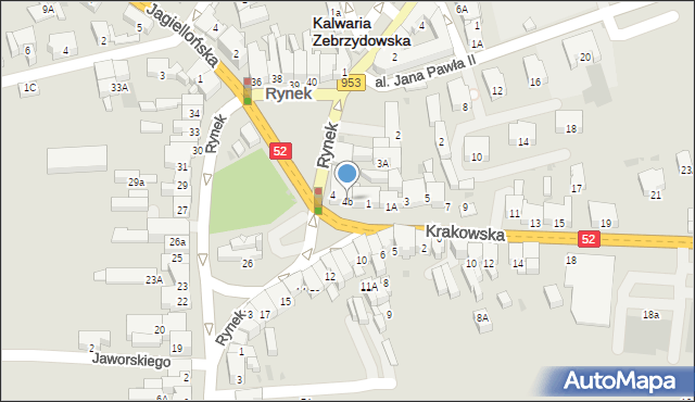 Kalwaria Zebrzydowska, Rynek, 4b, mapa Kalwaria Zebrzydowska