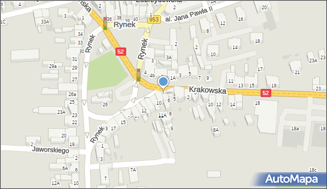 Kalwaria Zebrzydowska, Rynek, 6A, mapa Kalwaria Zebrzydowska