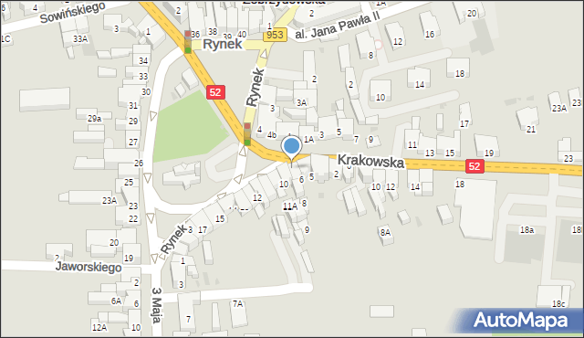 Kalwaria Zebrzydowska, Rynek, 6A, mapa Kalwaria Zebrzydowska