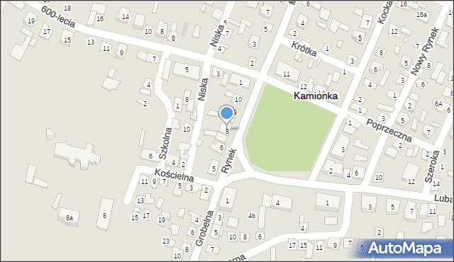 Kamionka, Rynek, 8, mapa Kamionka