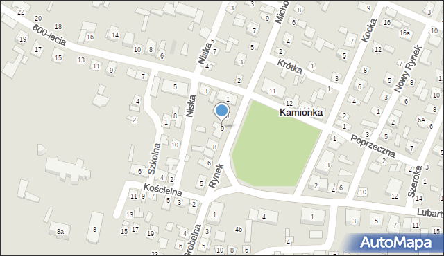 Kamionka, Rynek, 9, mapa Kamionka