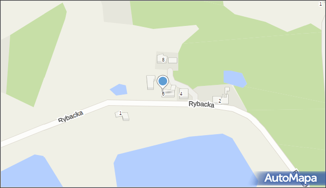 Kaniów, Rybacka, 6, mapa Kaniów