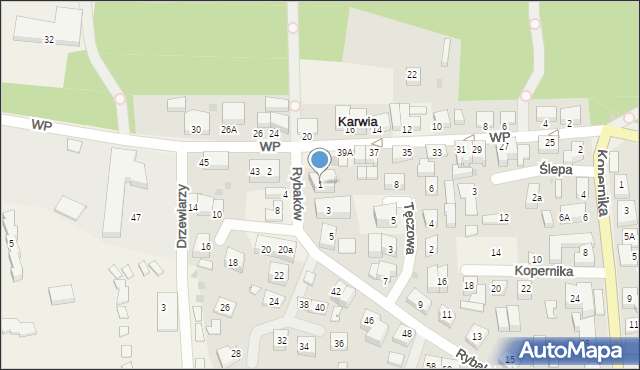 Karwia, Rybaków, 1, mapa Karwia