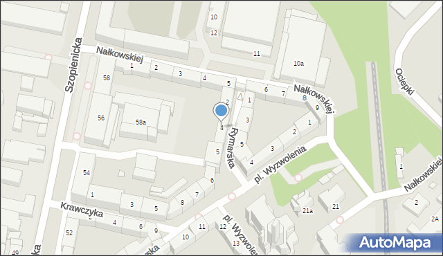 Katowice, Rymarska, 4, mapa Katowic
