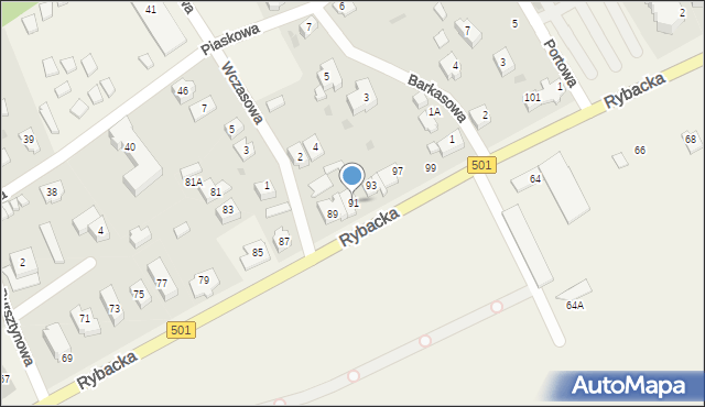 Kąty Rybackie, Rybacka, 91, mapa Kąty Rybackie