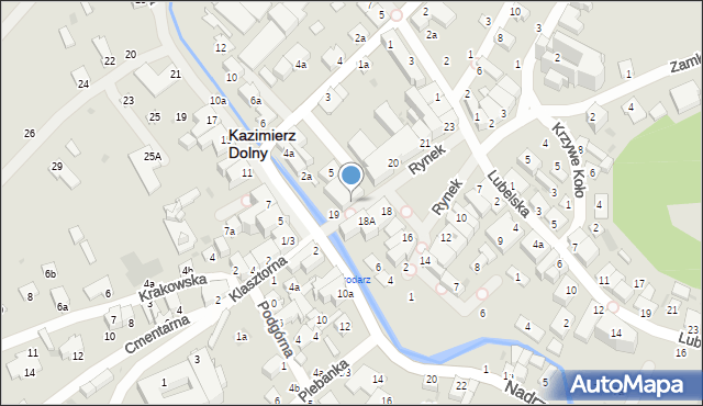 Kazimierz Dolny, Rynek, 19a, mapa Kazimierz Dolny