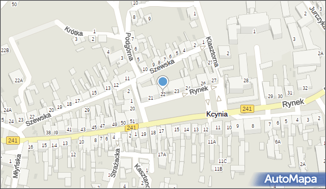 Kcynia, Rynek, 22, mapa Kcynia