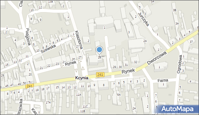 Kcynia, Rynek, 28, mapa Kcynia