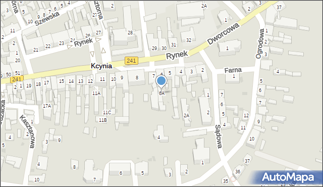 Kcynia, Rynek, 6A, mapa Kcynia