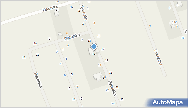 Kczewo, Rycerska, 14, mapa Kczewo