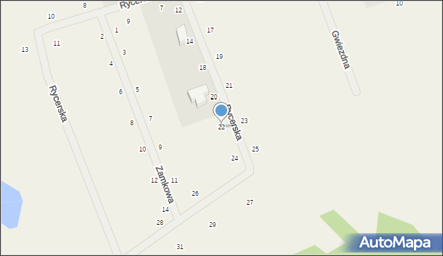 Kczewo, Rycerska, 22, mapa Kczewo