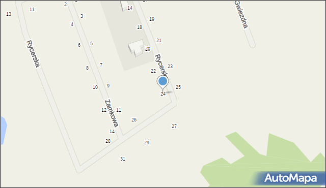 Kczewo, Rycerska, 24, mapa Kczewo