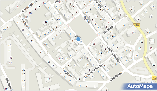 Kędzierzyn-Koźle, Rynek, 1, mapa Kędzierzyna-Koźle