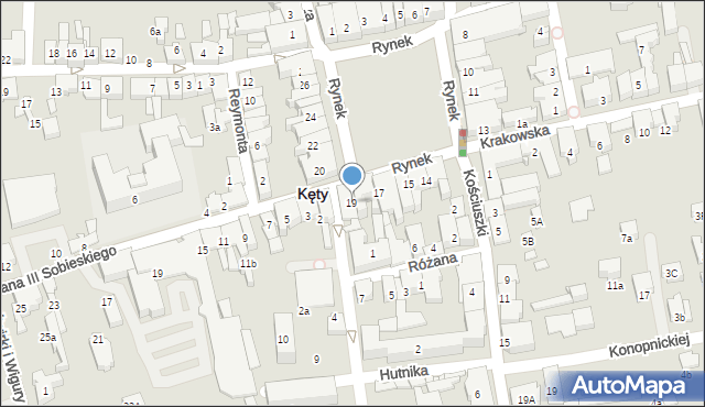 Kęty, Rynek, 19, mapa Kęty