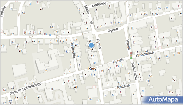 Kęty, Rynek, 23, mapa Kęty