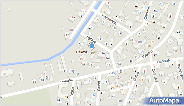 Kielce, Rybna, 10, mapa Kielc