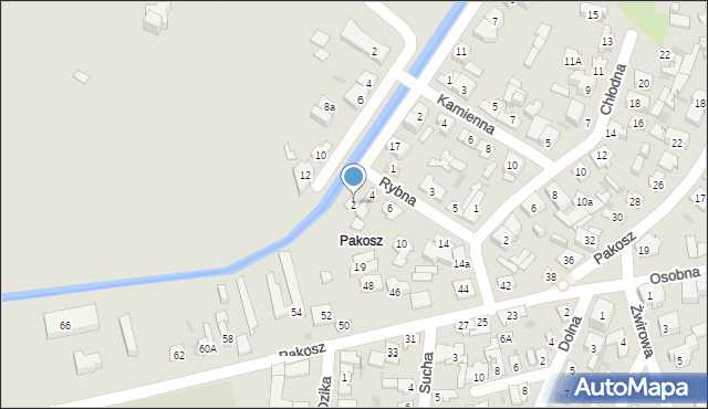 Kielce, Rybna, 2, mapa Kielc