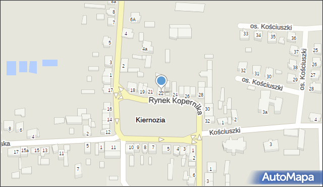 Kiernozia, Rynek Kopernika Mikołaja, 22, mapa Kiernozia