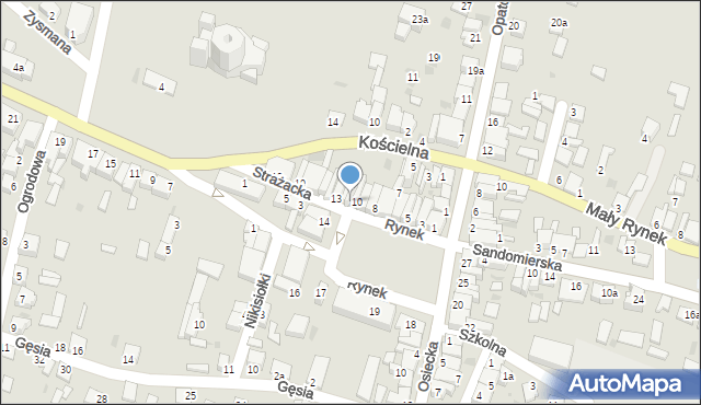 Klimontów, Rynek, 11, mapa Klimontów