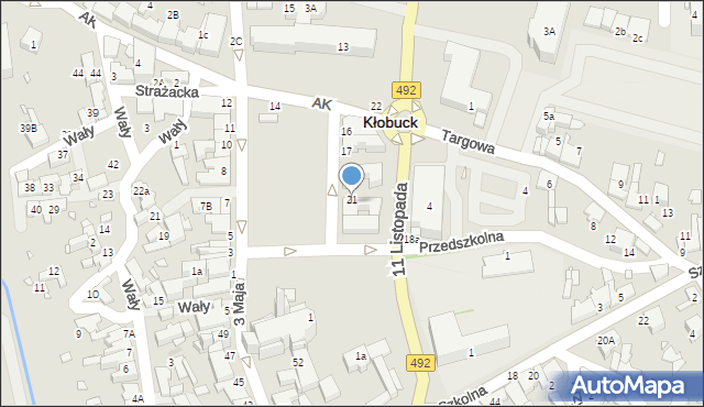 Kłobuck, Rynek Jana Pawła II, 21, mapa Kłobuck