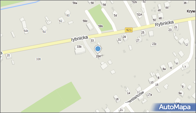 Knurów, Rybnicka, 33A, mapa Knurów