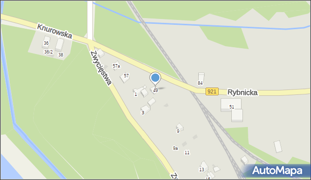 Knurów, Rybnicka, 49, mapa Knurów