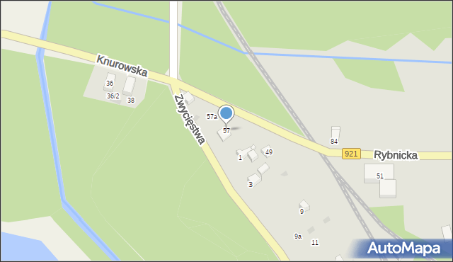 Knurów, Rybnicka, 57, mapa Knurów