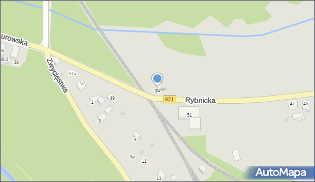 Knurów, Rybnicka, 84, mapa Knurów