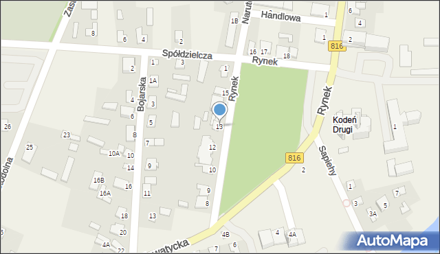 Kodeń, Rynek, 13, mapa Kodeń