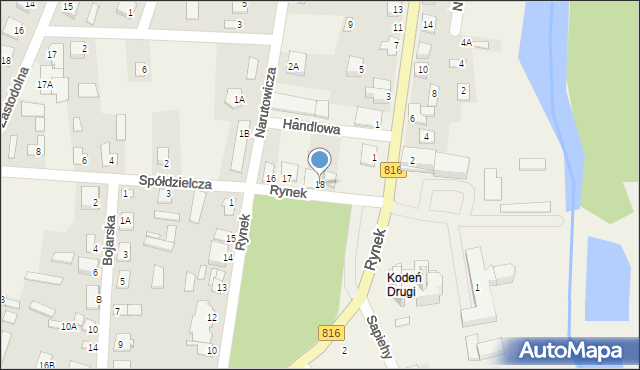 Kodeń, Rynek, 18, mapa Kodeń