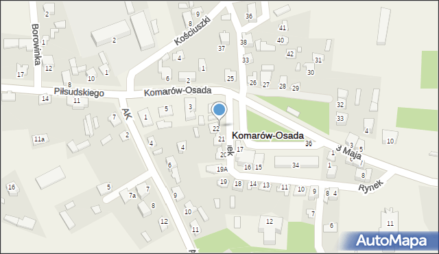 Komarów-Osada, Rynek, 23, mapa Komarów-Osada