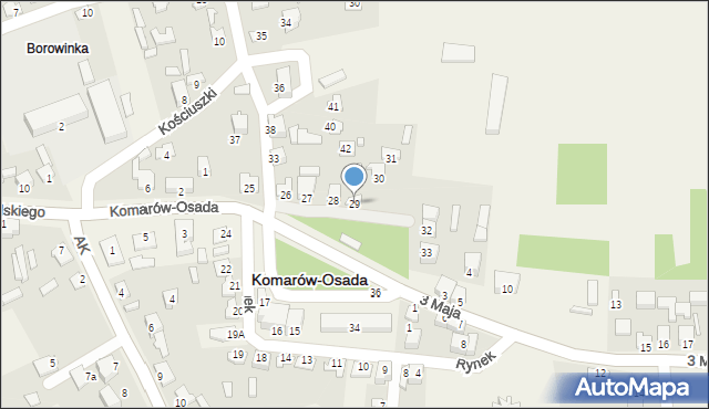 Komarów-Osada, Rynek, 29, mapa Komarów-Osada