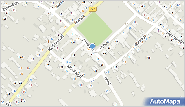 Koniecpol, Rynek, 17, mapa Koniecpol