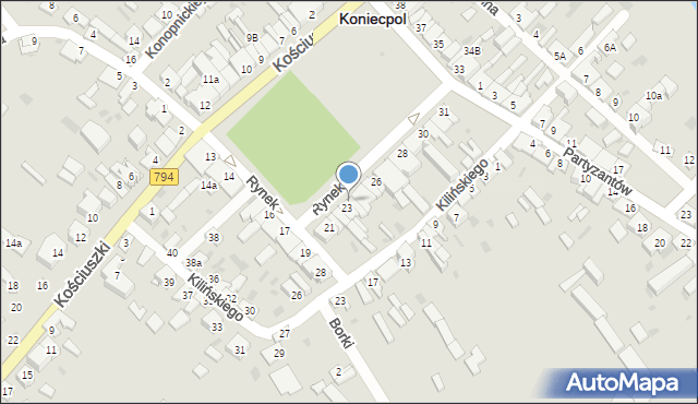 Koniecpol, Rynek, 24, mapa Koniecpol