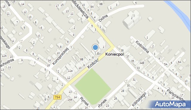 Koniecpol, Rynek, 5, mapa Koniecpol