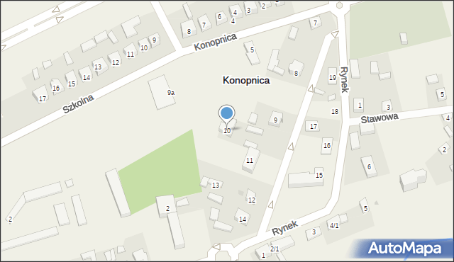 Konopnica, Rynek, 10, mapa Konopnica