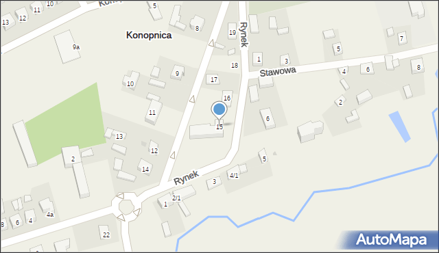 Konopnica, Rynek, 15, mapa Konopnica