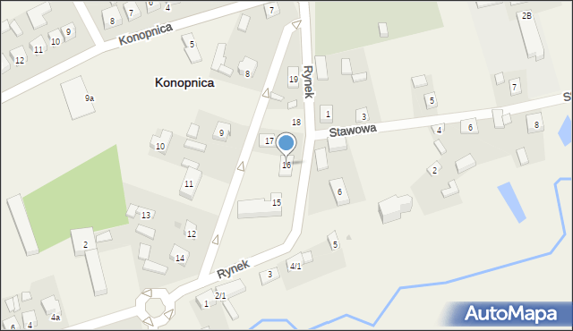 Konopnica, Rynek, 16, mapa Konopnica