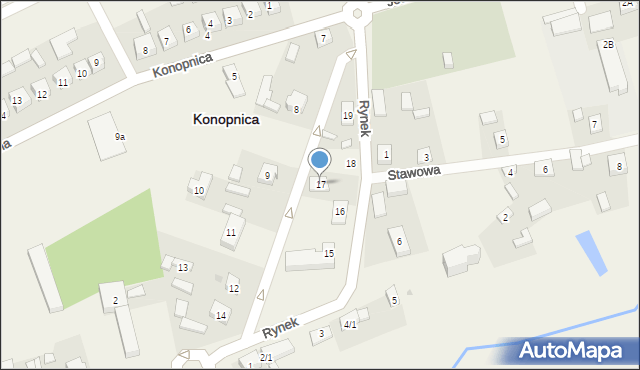 Konopnica, Rynek, 17, mapa Konopnica