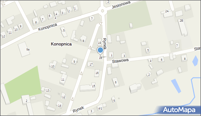 Konopnica, Rynek, 18, mapa Konopnica