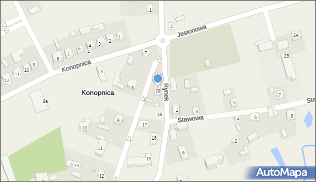 Konopnica, Rynek, 19, mapa Konopnica