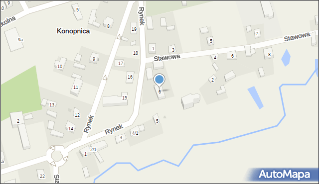 Konopnica, Rynek, 6, mapa Konopnica