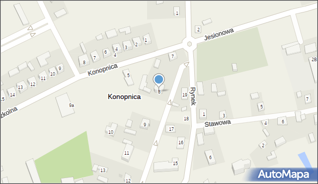 Konopnica, Rynek, 8, mapa Konopnica